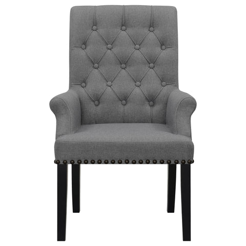 24x24-inch Fabric Upholstered Dining Arm Chair GreyGrey