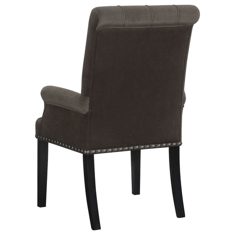 24x24-inch Velvet Upholstered Dining Arm Chair BrownBrown