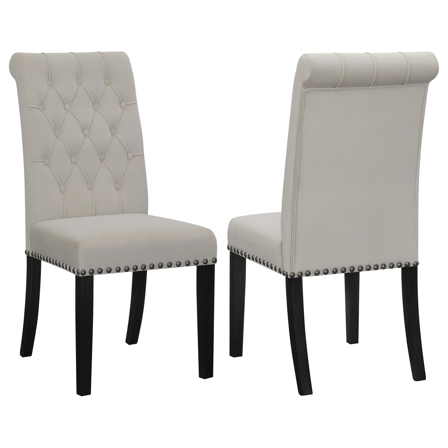 24x24-inch velvet upholstered dining side chair sand (set of 2)sand