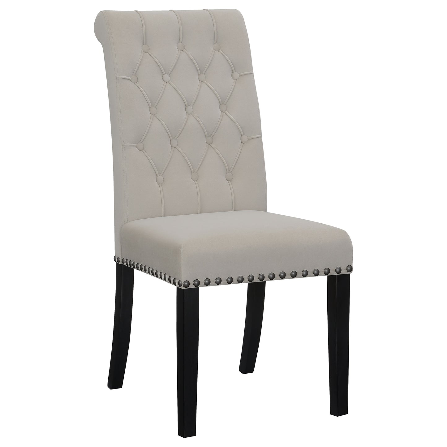 24x24-inch velvet upholstered dining side chair sand (set of 2)sand