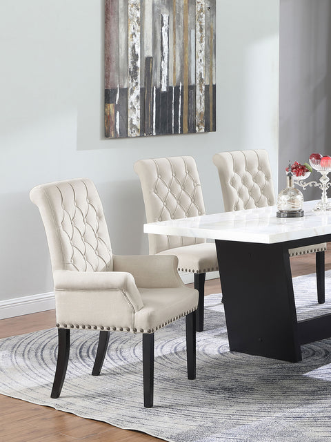 24x24-inch Velvet Upholstered Dining Arm Chair SandSand