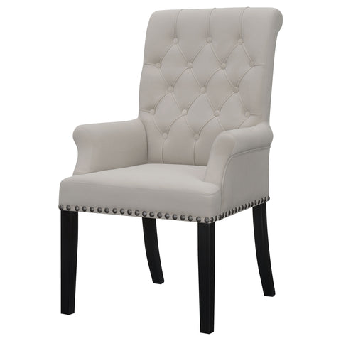 24x24-inch Velvet Upholstered Dining Arm Chair SandSand