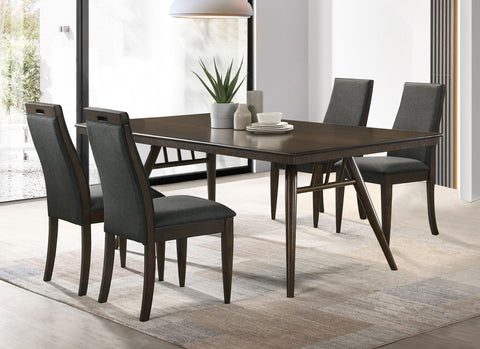 Jade 5-piece Rectangular Dining Table Set Dark WalnutDark Walnut