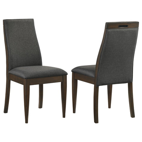 Jade Upholstered Dining Side Chair Dark Walnut (Set of 2)Dark Walnut
