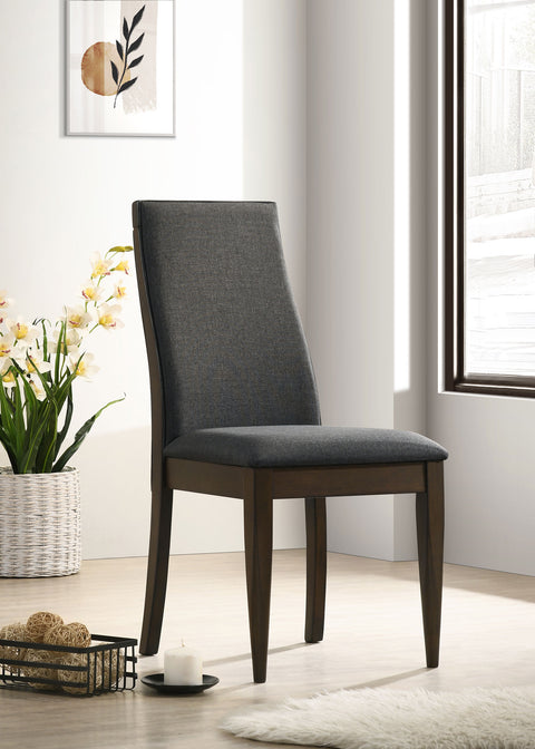 Jade Upholstered Dining Side Chair Dark Walnut (Set of 2)Dark Walnut