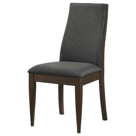 Jade Upholstered Dining Side Chair Dark Walnut (Set of 2)Dark Walnut