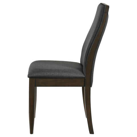 Jade Upholstered Dining Side Chair Dark Walnut (Set of 2)Dark Walnut