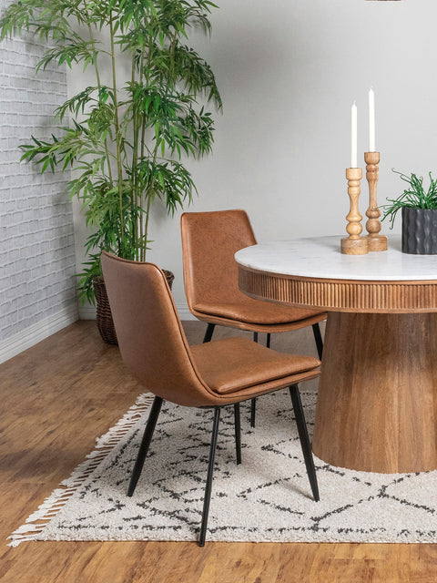 Trinity Upholstered Dining Side Chair Coffee (Set of 2)Coffee