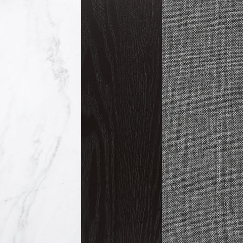 Camie 7-piece Rectangular Marble Top Dining Table Set GreyRustic Espresso