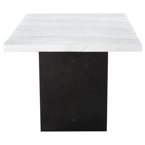 Collier 72-inch Marble Top Dining Table Rustic EspressoRustic Espresso