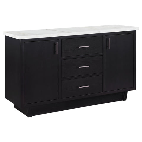 Camie 3-drawer Marble Top Sideboard Buffet Rustic EspressoRustic Espresso