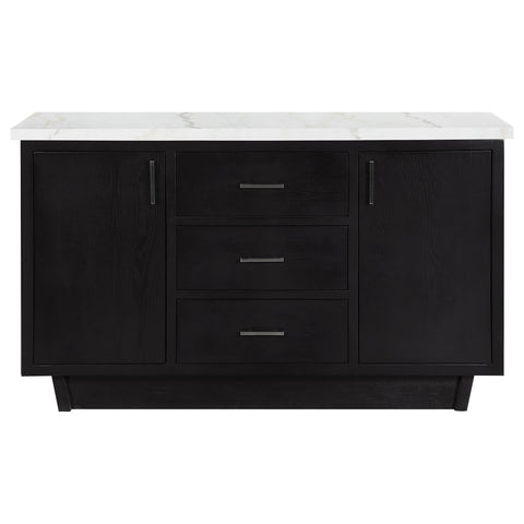 Camie 3-drawer Marble Top Sideboard Buffet Rustic EspressoRustic Espresso