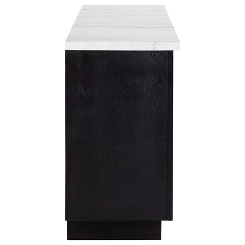 Camie 3-drawer Marble Top Sideboard Buffet Rustic EspressoRustic Espresso