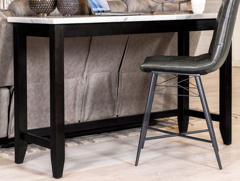 Dacre 60-inch Marble Counter Dining Table Rustic EspressoRustic Espresso