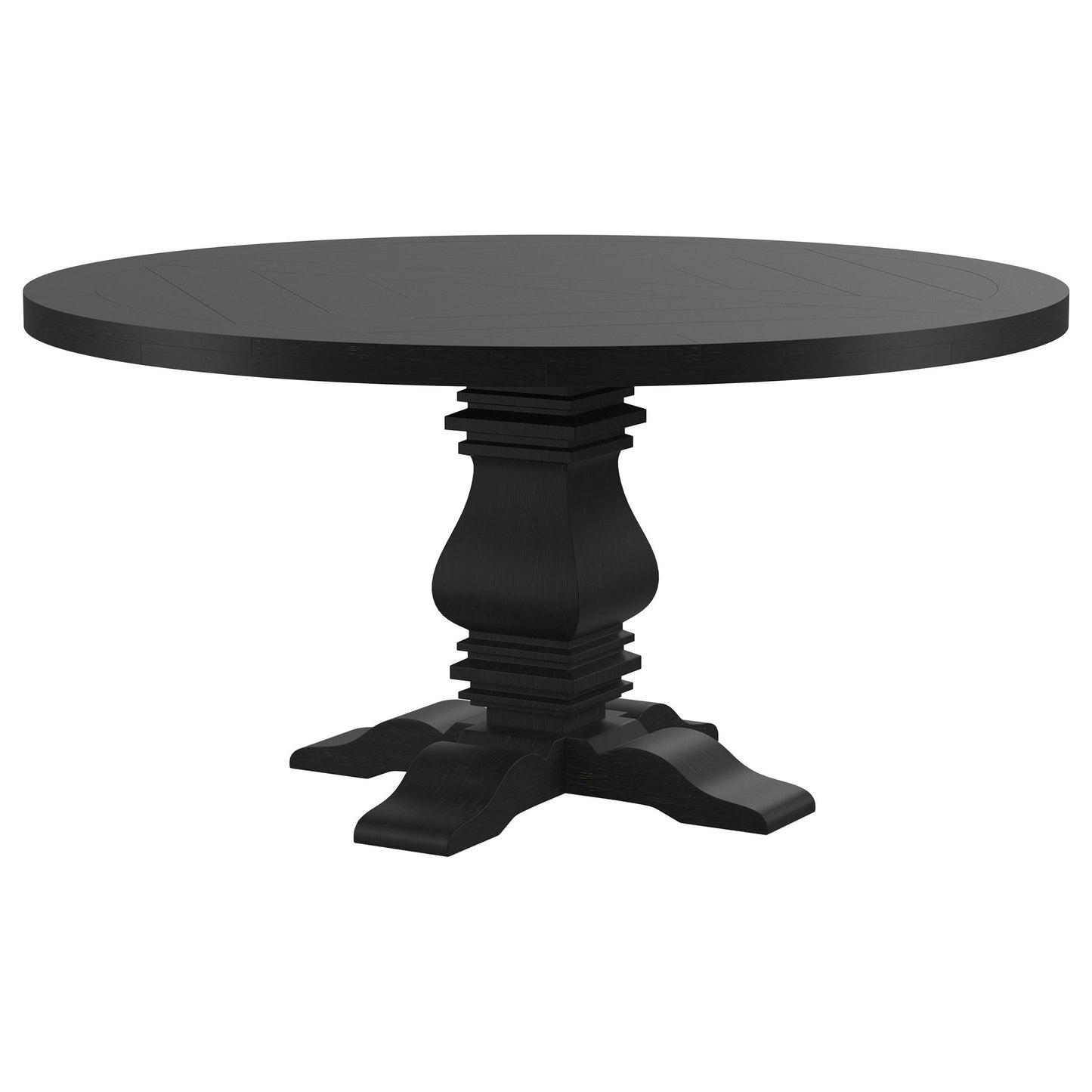 zyla round 60-inch pedestal base dining table black