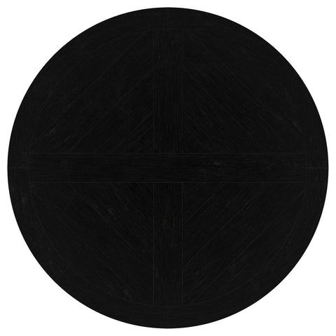 Tordera Round 60-inch Pedestal Base Dining Table BlackDistressed Black