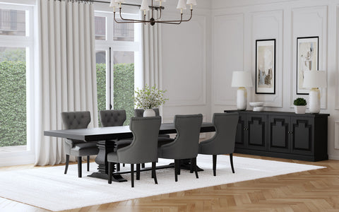 Tordera 7-piece 126-inch Extension Dining Table Set GreyDistressed Black / Grey