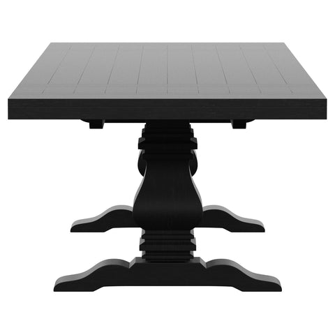 Tordera 9-piece 126-inch Extension Dining Table Set BeigeDistressed Black / Beige