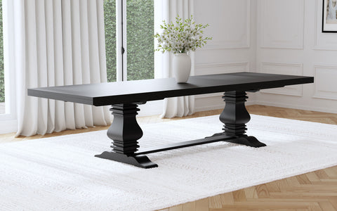 Tordera 126-inch Extension Dining Table Distressed BlackDistressed Black