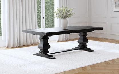 Zyla 126-inch Extension Dining Table Distressed Black