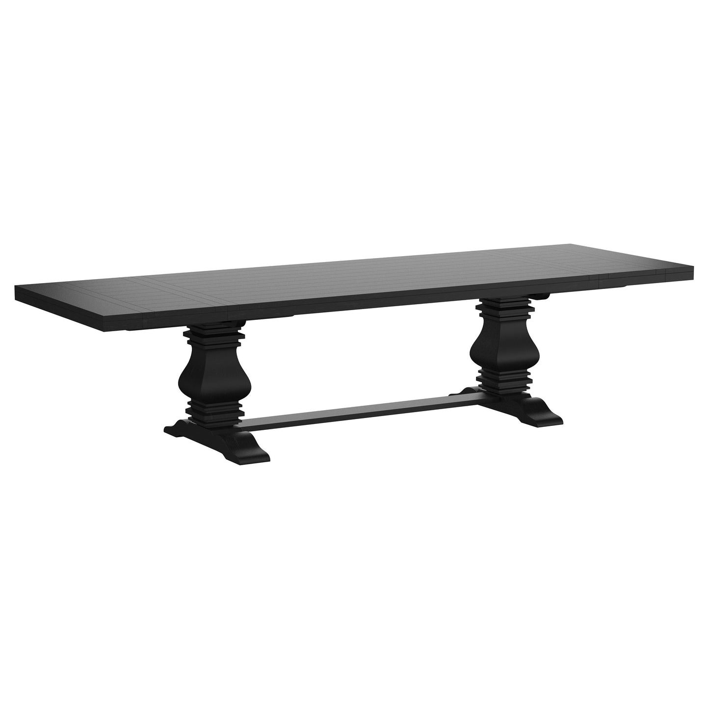 zyla 126-inch extension dining table distressed black