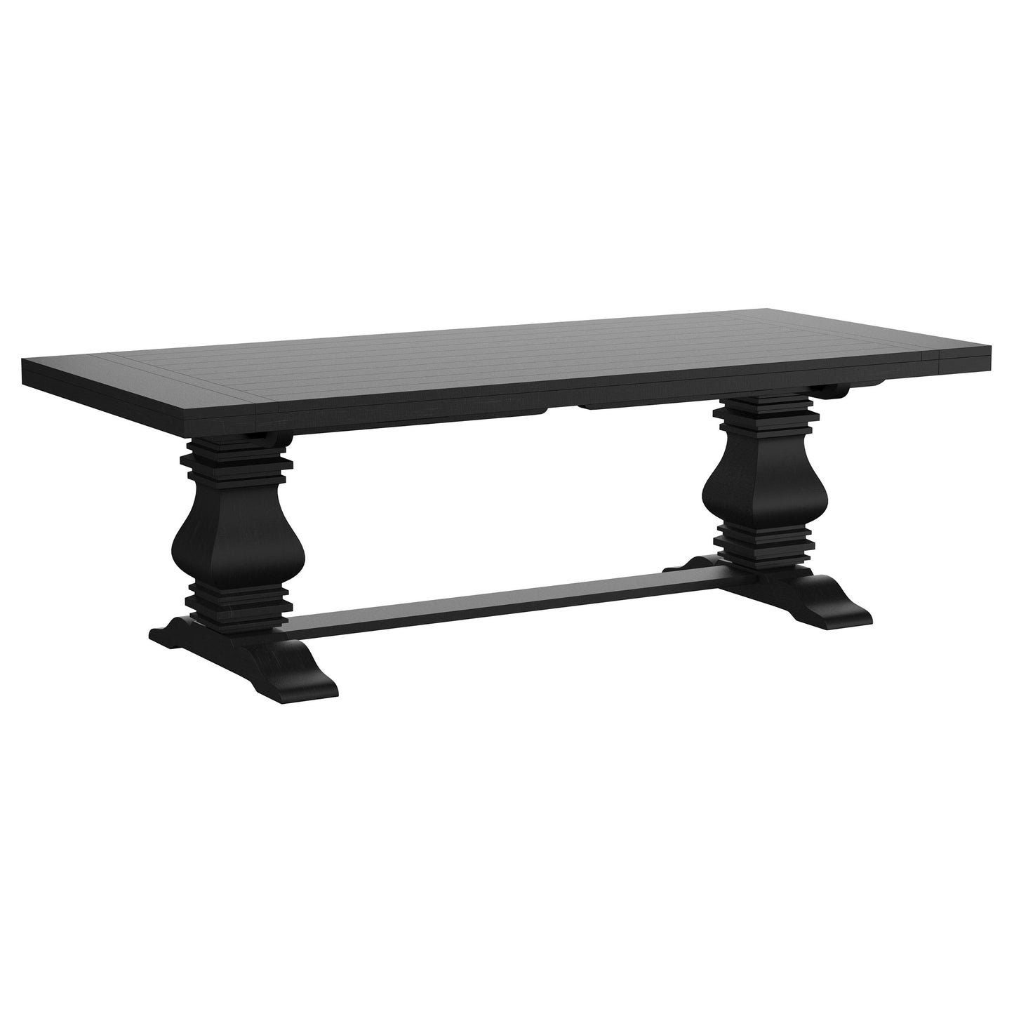 zyla 126-inch extension dining table distressed black