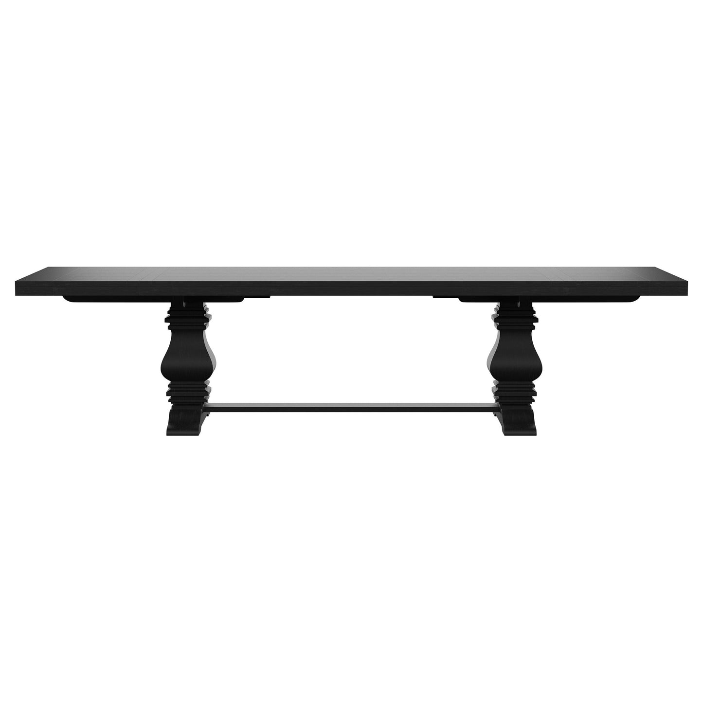 zyla 126-inch extension dining table distressed black