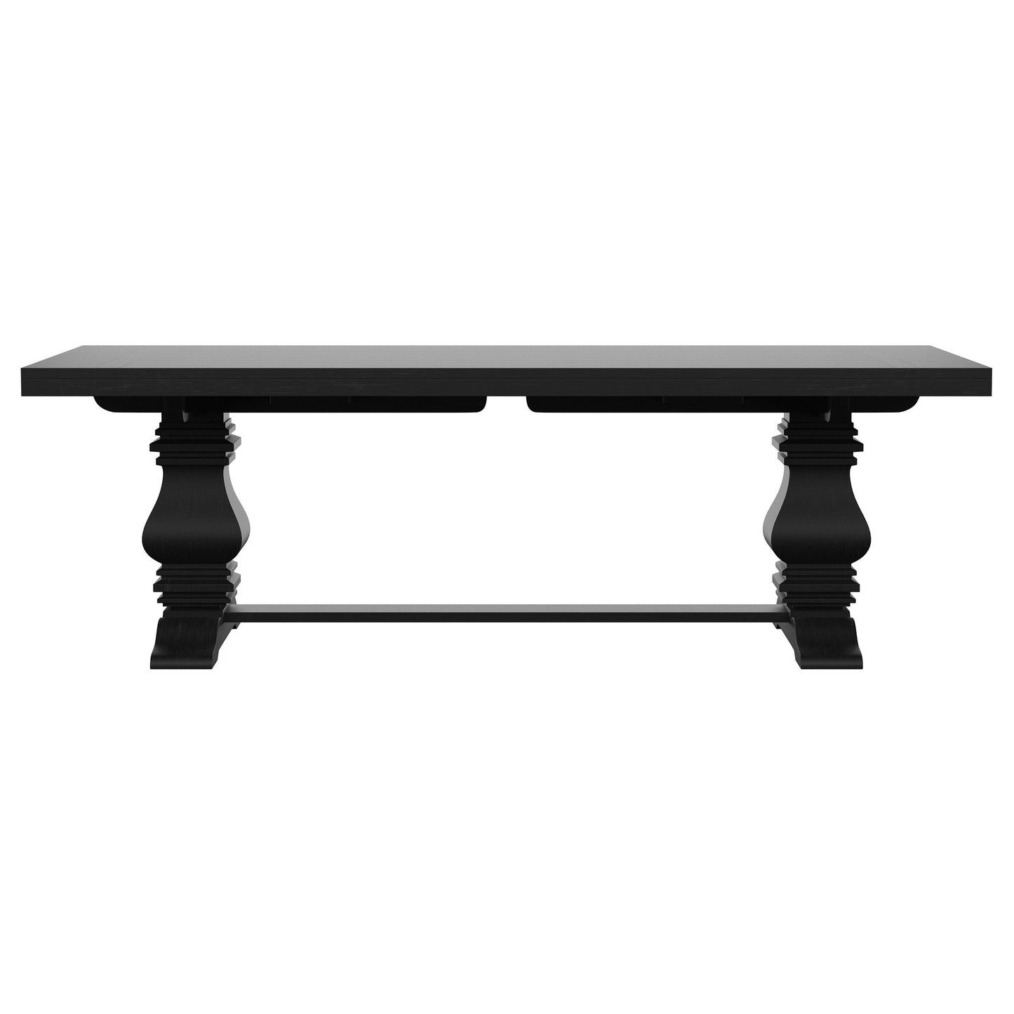 zyla 126-inch extension dining table distressed black