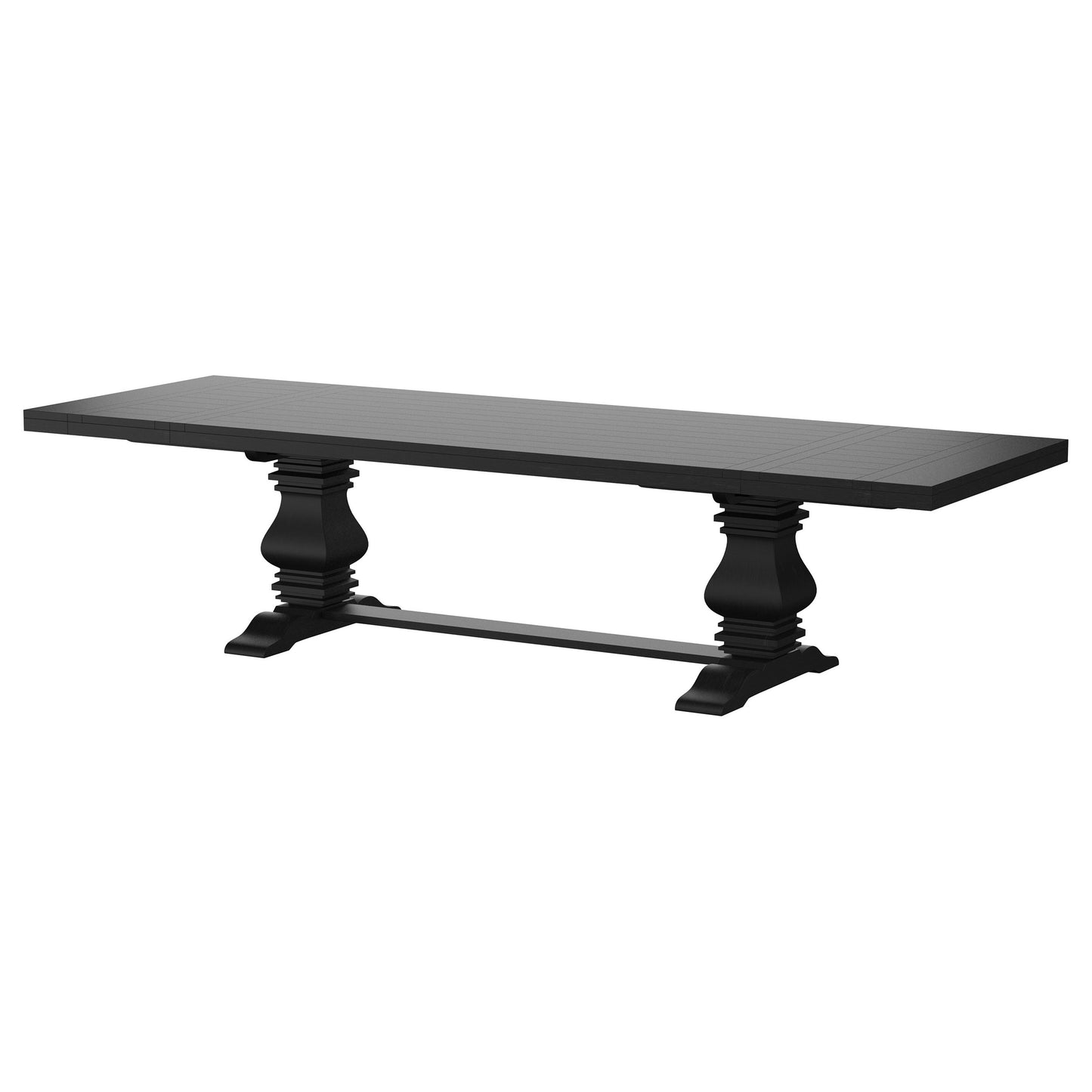 zyla 126-inch extension dining table distressed black