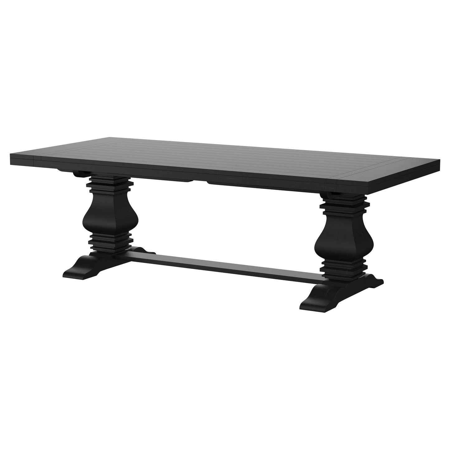 zyla 126-inch extension dining table distressed black