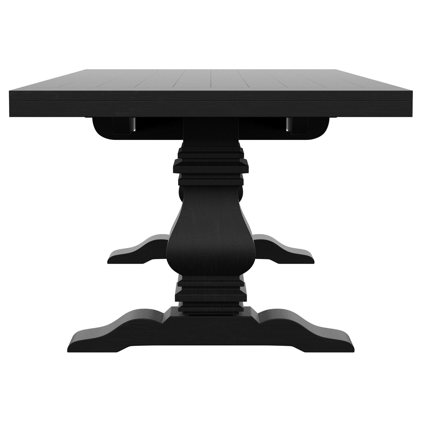 zyla 126-inch extension dining table distressed black