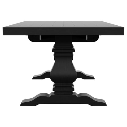 Zyla 126-inch Extension Dining Table Distressed Black