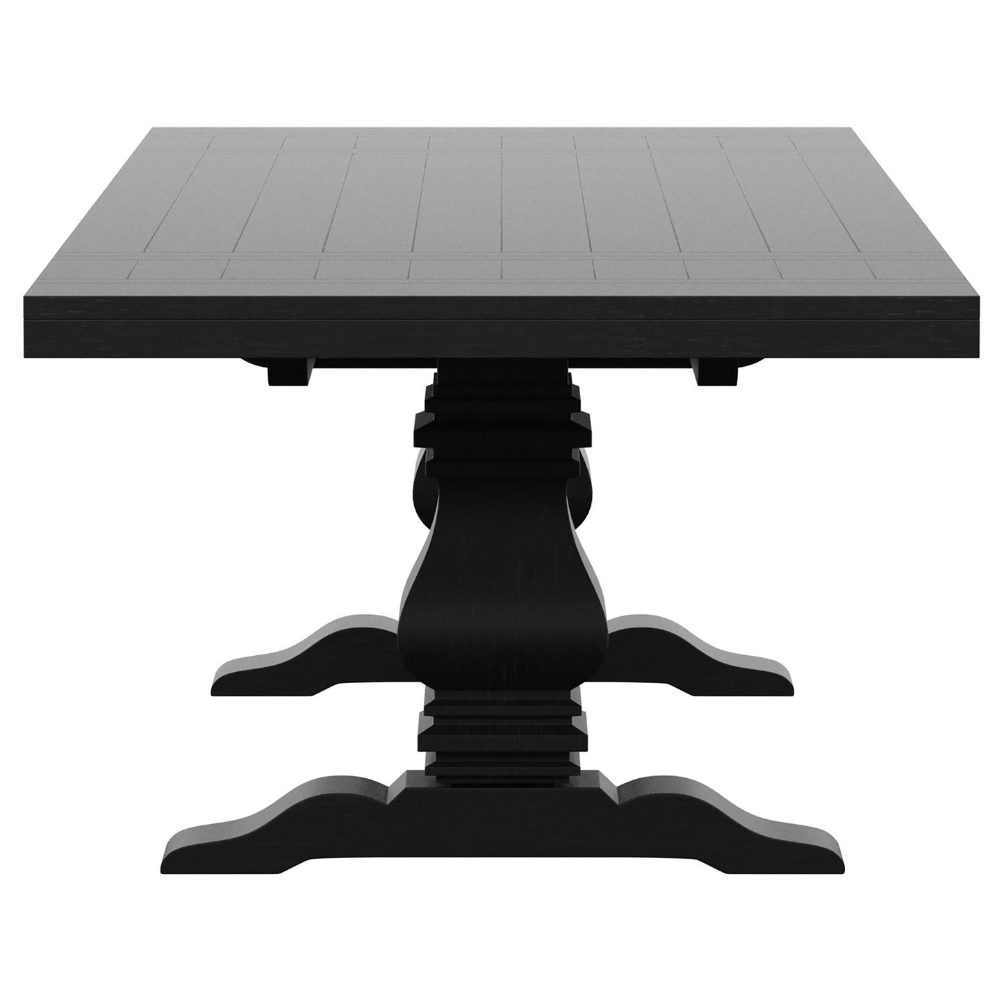 zyla 126-inch extension dining table distressed black