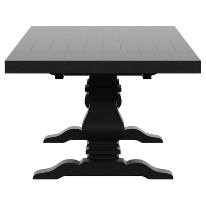 Zyla 126-inch Extension Dining Table Distressed Black