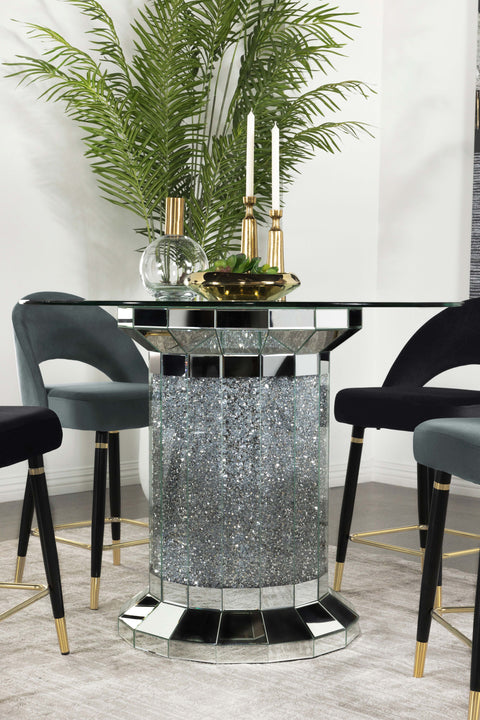 Otto 52-inch Glass Top Counter Height Dining Table SilverMirror