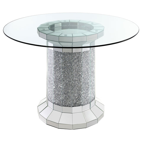 Otto 52-inch Glass Top Counter Height Dining Table SilverMirror