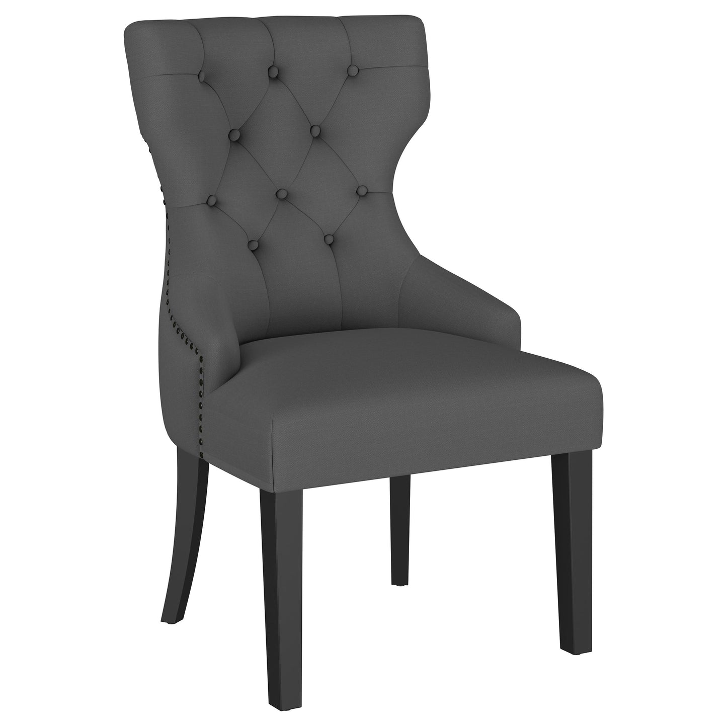 cascade fabric upholstered dining side chair grey and black