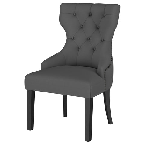 Fortress Fabric Upholstered Dining Side Chair Grey and BlackGrey / Distressed Black