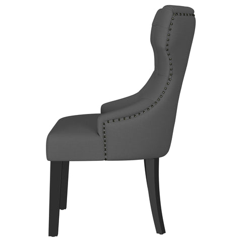 Fortress Fabric Upholstered Dining Side Chair Grey and BlackGrey / Distressed Black