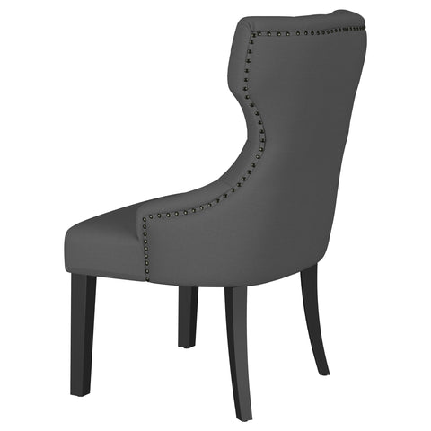 Fortress Fabric Upholstered Dining Side Chair Grey and BlackGrey / Distressed Black