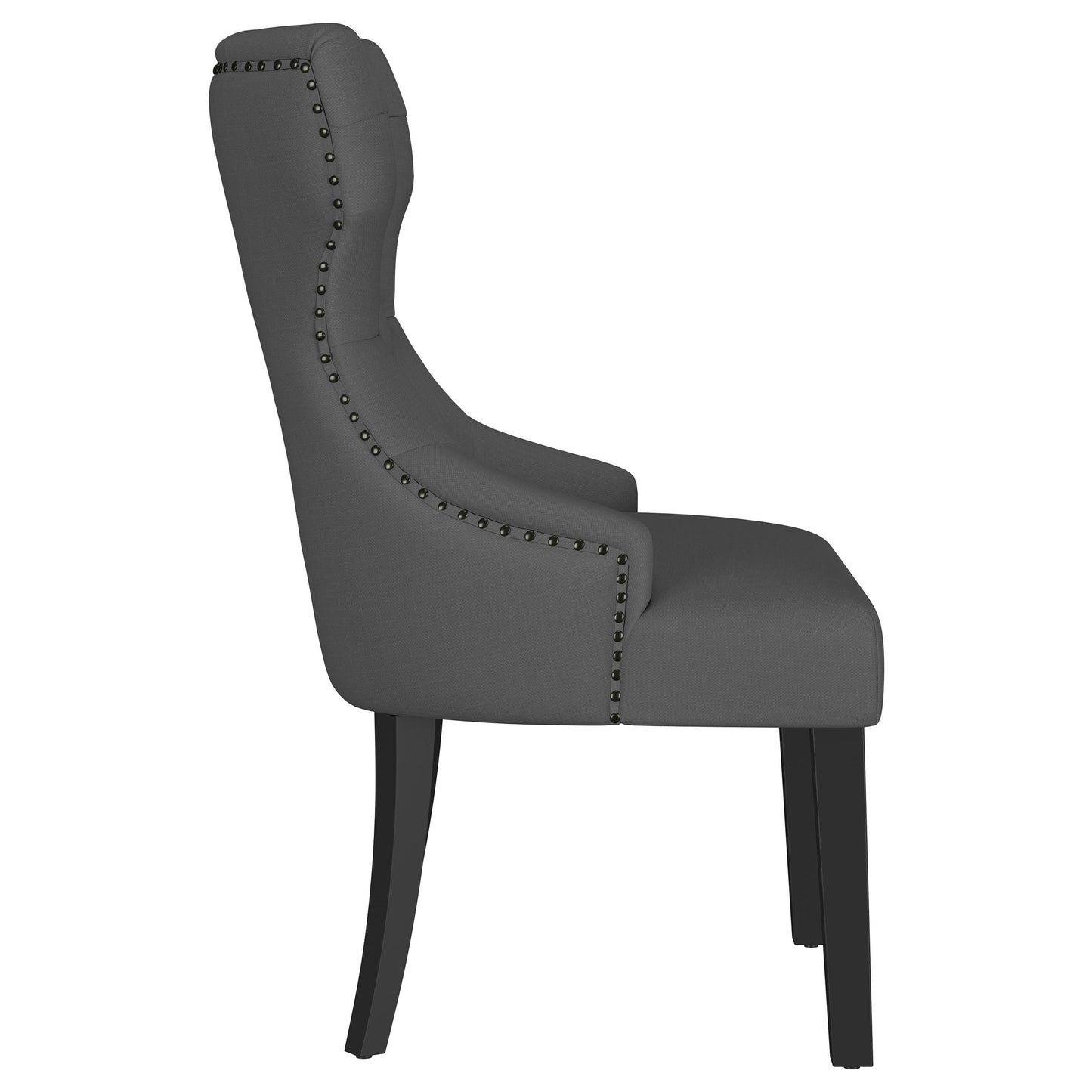 cascade fabric upholstered dining side chair grey and black