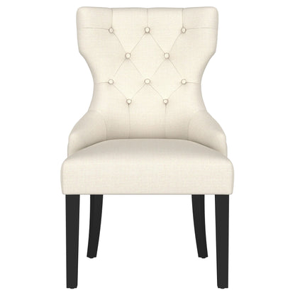 Cascade Fabric Upholstered Dining Side Chair Beige and Black