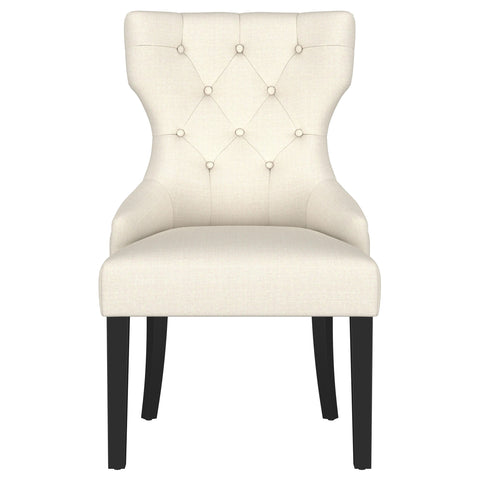 Fortress Fabric Upholstered Dining Side Chair Beige and BlackBeige / Distressed Black