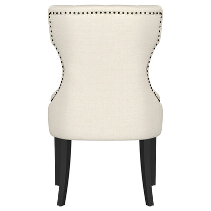 Cascade Fabric Upholstered Dining Side Chair Beige and Black