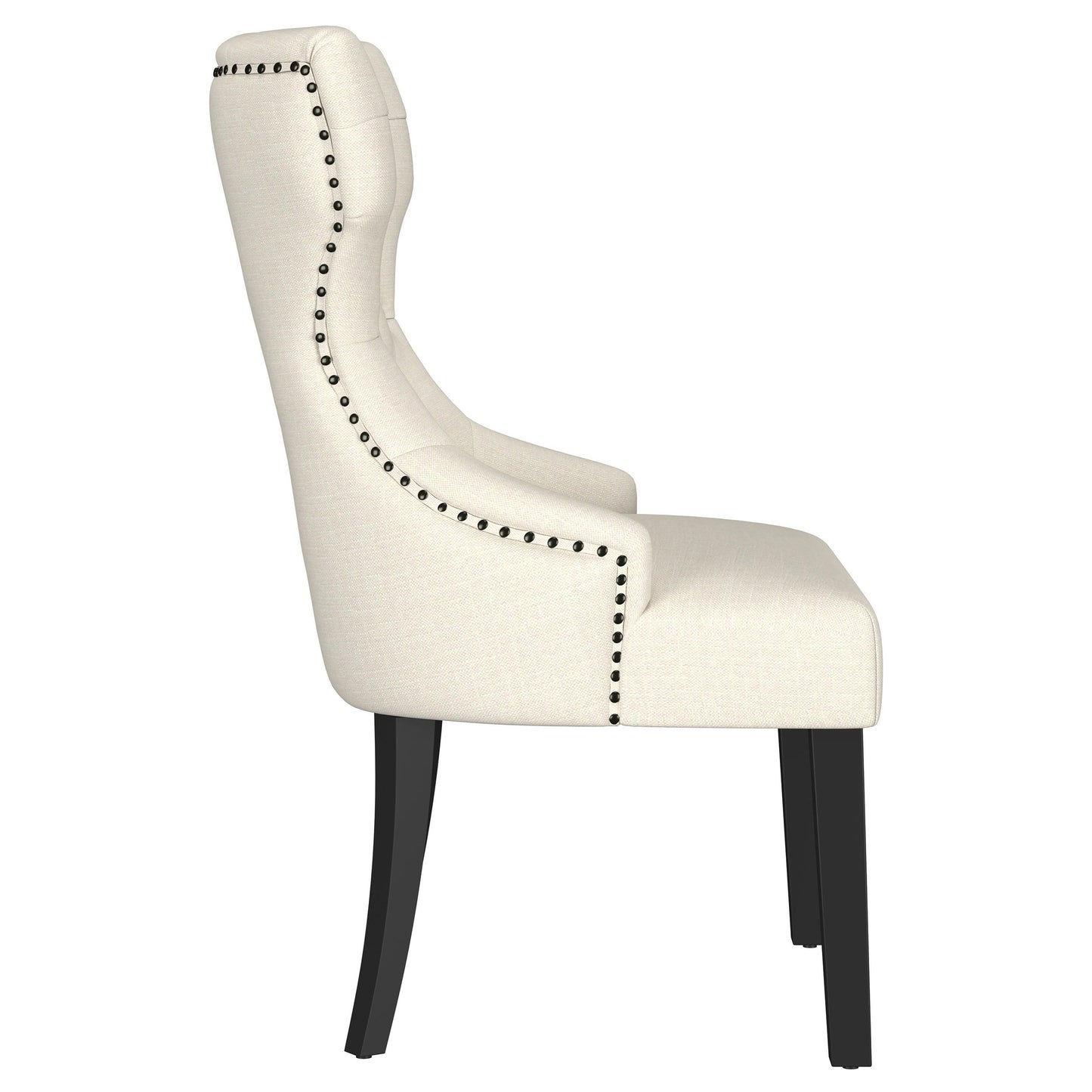 cascade fabric upholstered dining side chair beige and black