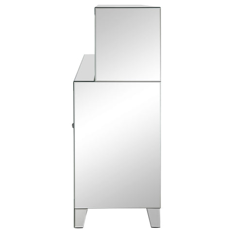 Odafin 2-door Mirrored Acrylic Home Bar Wine Cabinet SilverMirror