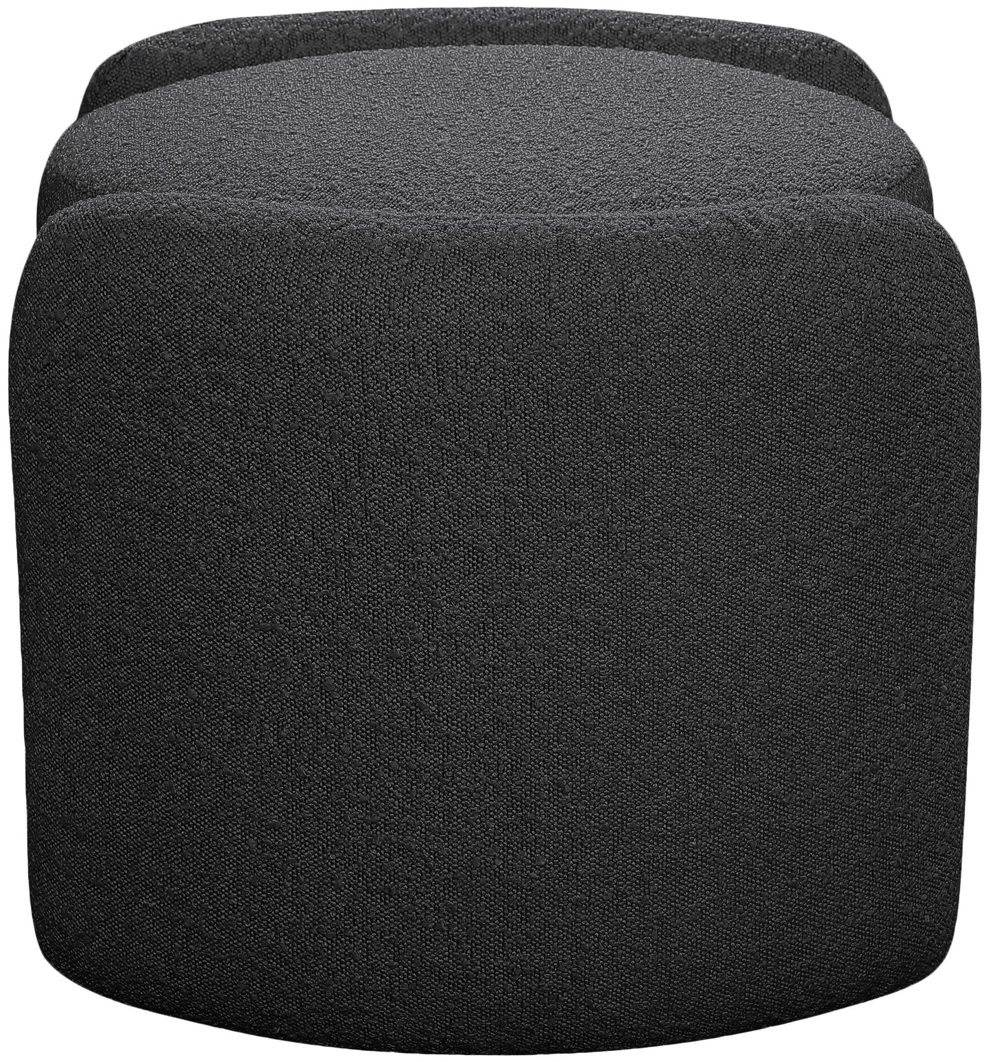 sedona black boucle fabric ottoman black