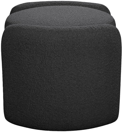 Sedona Black Boucle Fabric Ottoman Black
