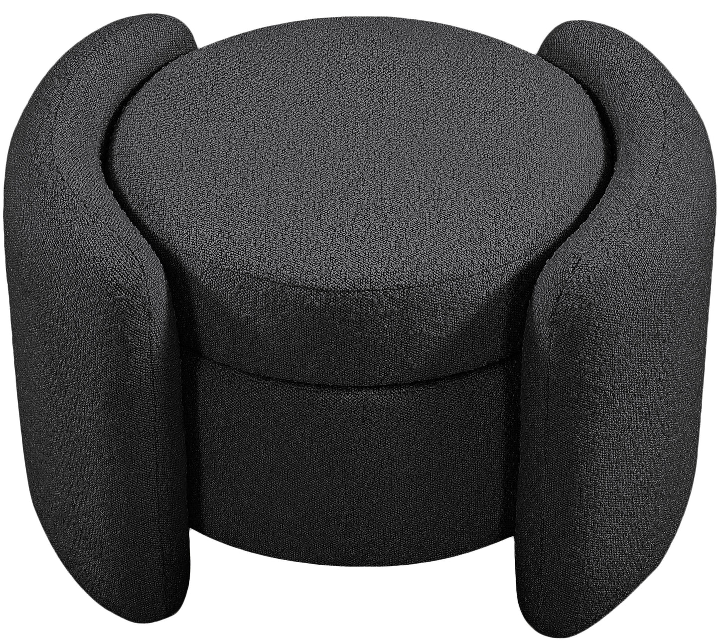 sedona black boucle fabric ottoman black