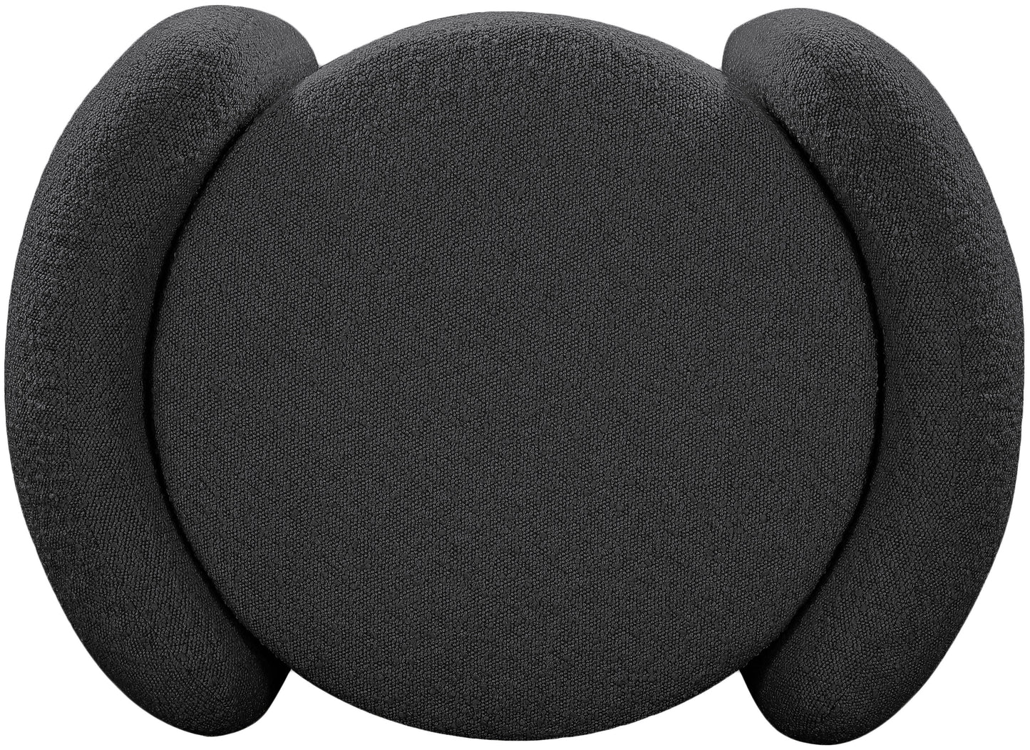 sedona black boucle fabric ottoman black